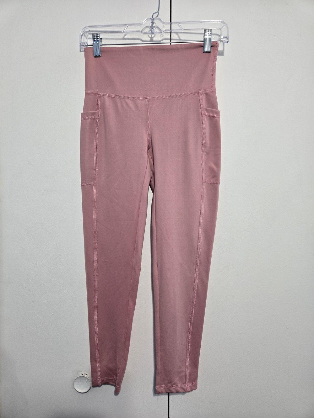Champion‎ Small Pink Leggings High Rise Side Pocket Stretch Workout Yoga Pants